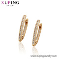 97072 xuping environmental copper hoop gold plated stone earring